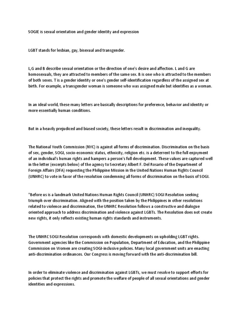 Understanding SOGIE: A Guide to LGBT Terms | PDF | Gender Identity ...
