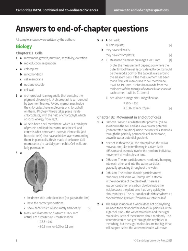 biology answer pdf osmosis leaf