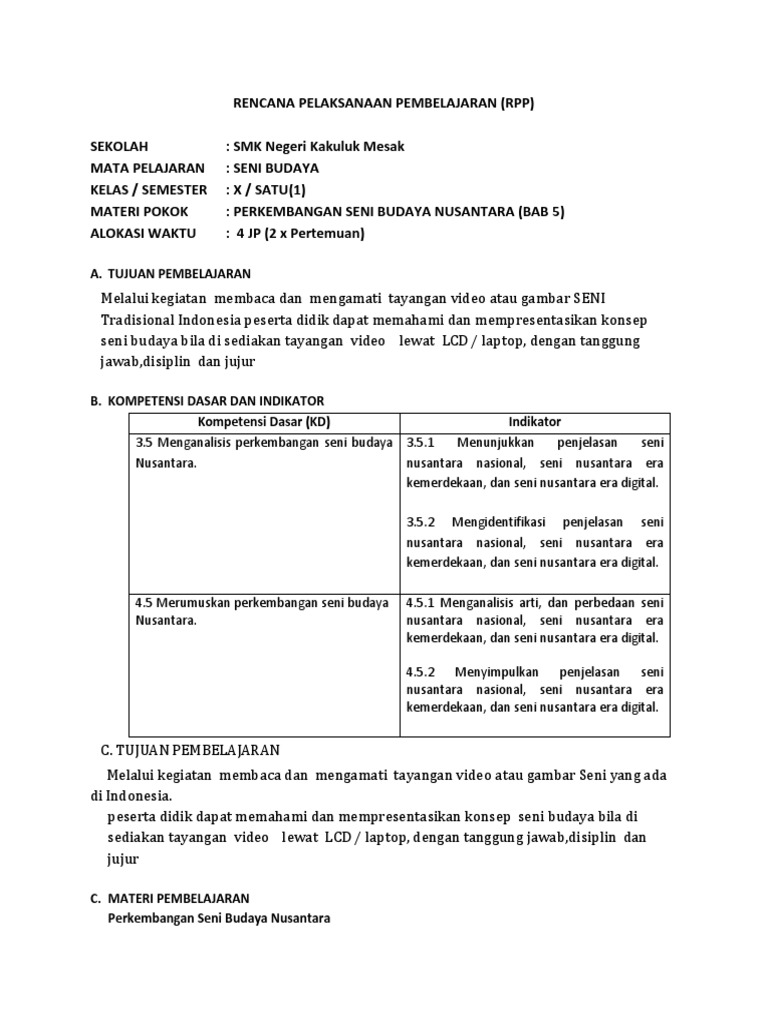 A Tujuan Pembelajaran