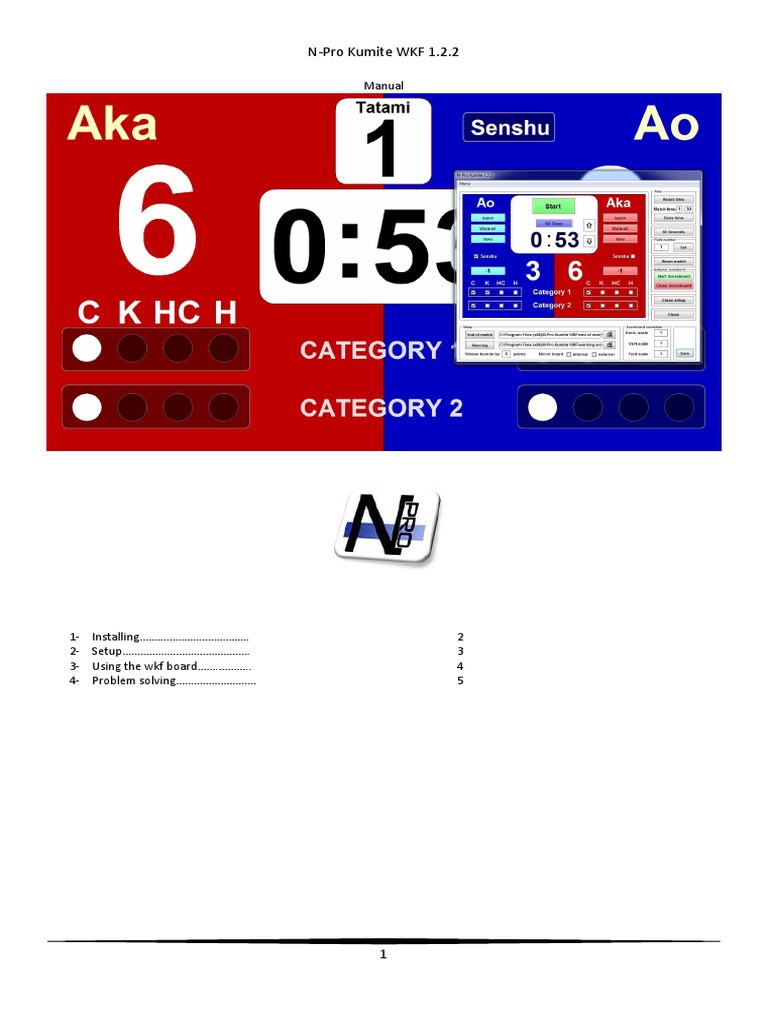 A Guide to Installing and Using the N-Pro Kumite WKF 1.2.2 Karate ...
