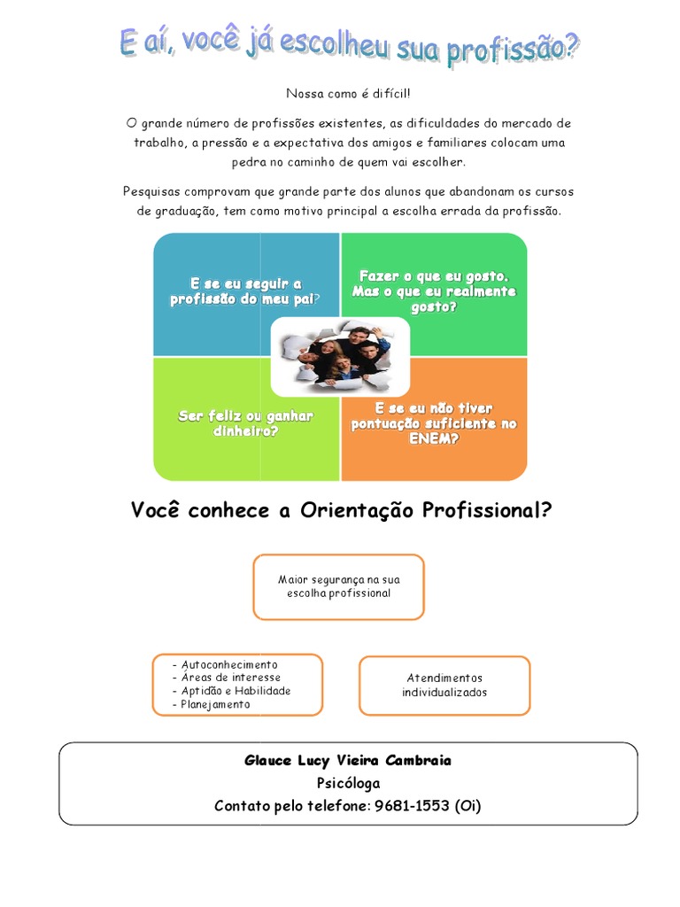 Orientação para Escolha Profissional | PDF | Carreira e Crescimento