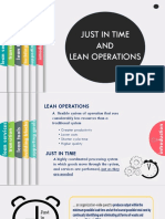 Just in Time AND Lean Operations