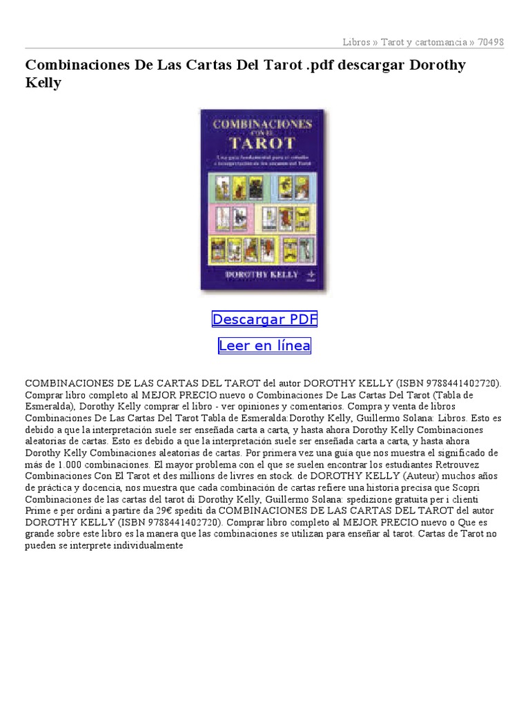 Combinaciones de Cartas del Tarot | PDF | Tarot | Jugando a las cartas