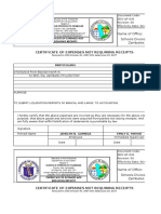 Certificate of Expenses Not Requiring Receipts: Name of Office: Schools Division of Zambales