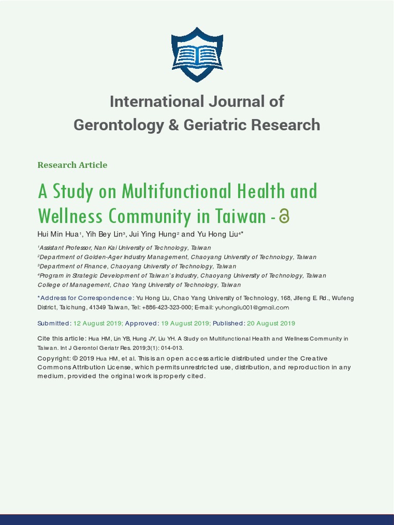 International Journal of Gerontology & Geriatric Research | PDF | Old ...