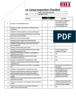 Contractor Camp Inspection Checklist