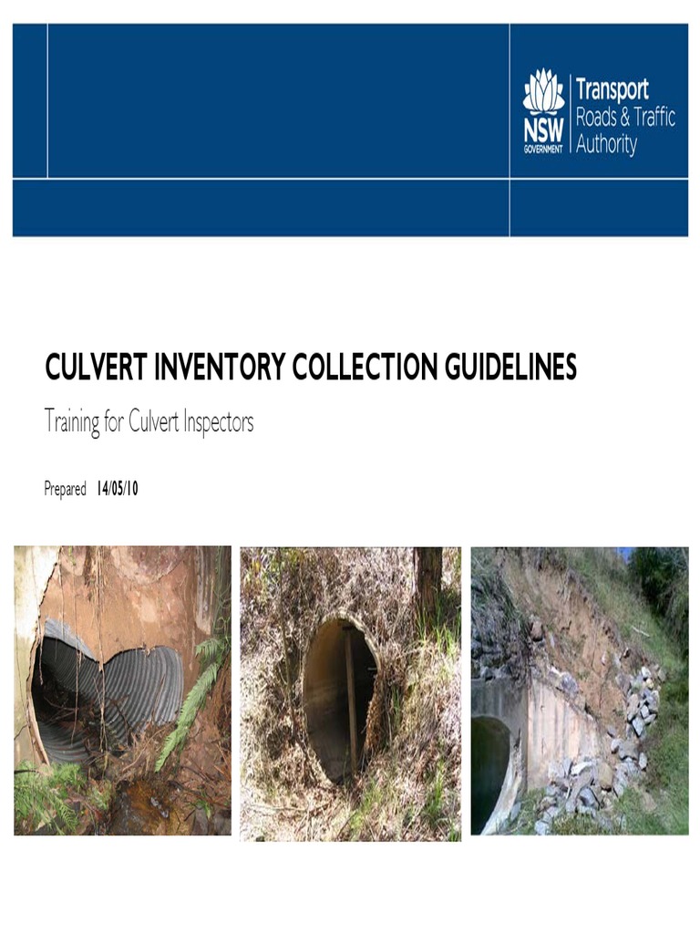 Culvert Inventory Collection Guideline Training Notes | PDF | Erosion ...