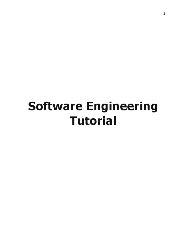 Software Engineering Tutorial | PDF | Project Management | Software ...