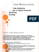 Ulse ODE Odulation: Pulse Code Modulation Analogue To Digital Conversion Quantizing Encoding