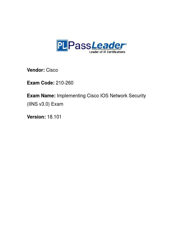 210 260 PDF | PDF | Network Switch | Computer Security