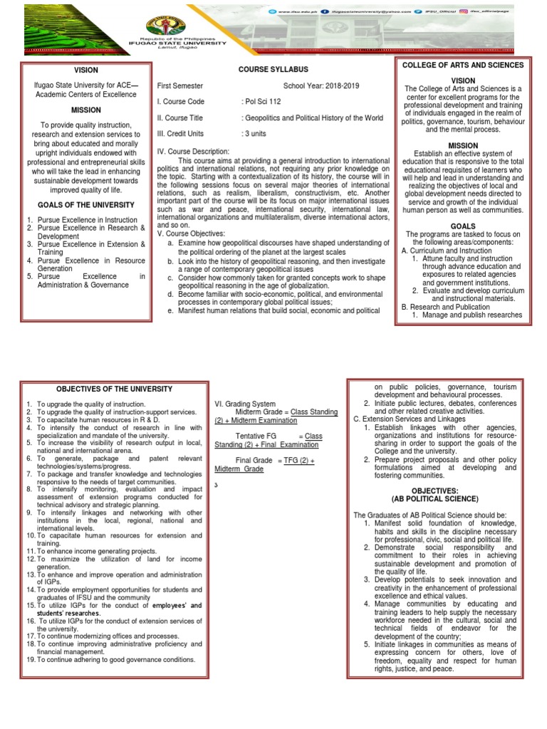 Course Syllabus Geopolitics Pdf Geopolitics International Development