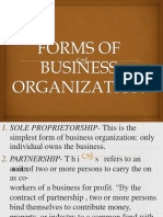 Forms of Business Organization