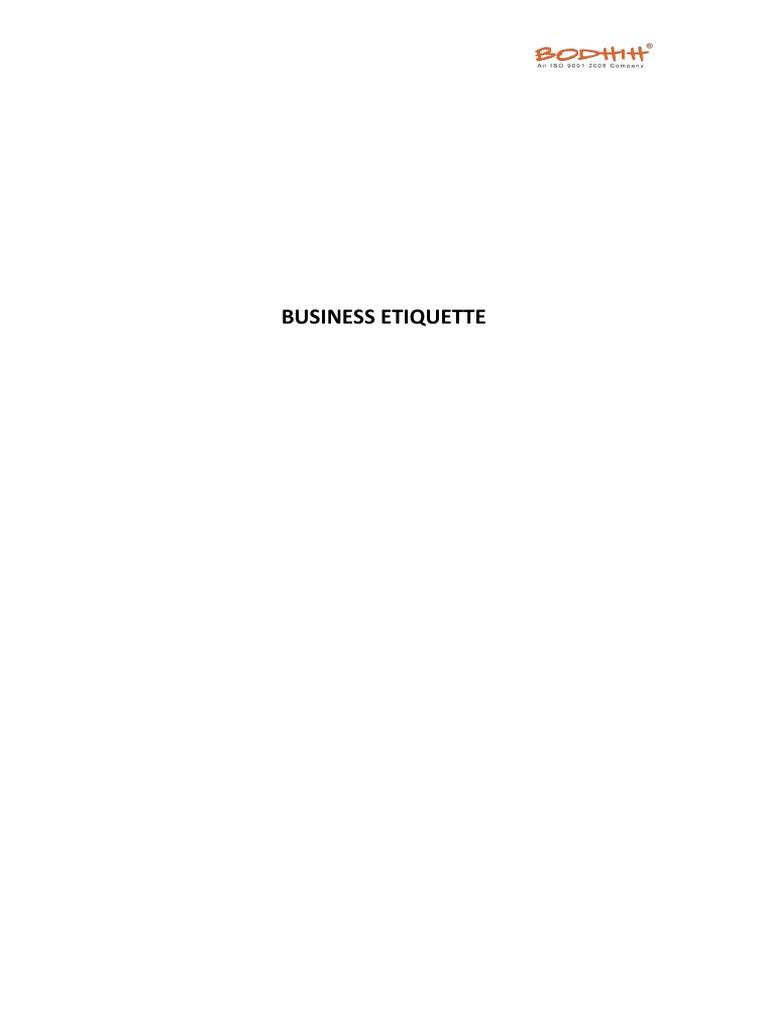 Business Etiquette Training Pdf Linguistics Cognitive Science