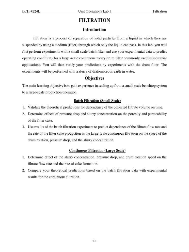Filtration Theory PDF Filtration Permeability (Earth Sciences)