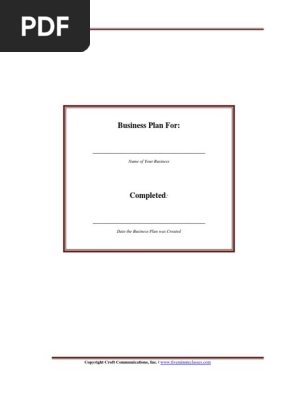 8 Page Fill in the Blank Business Plan Template Word
