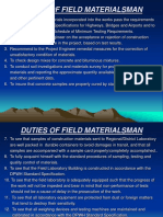 Duties of Field Materials man