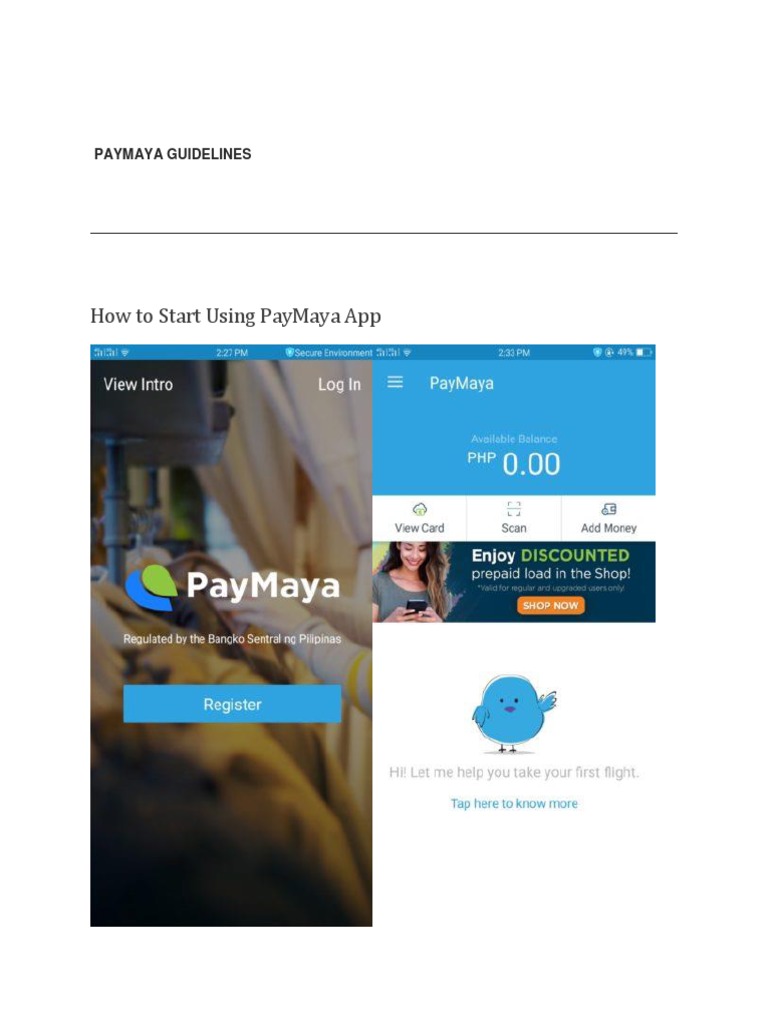 How To Start Using Paymaya App | PDF | Qr Code | Mobile App