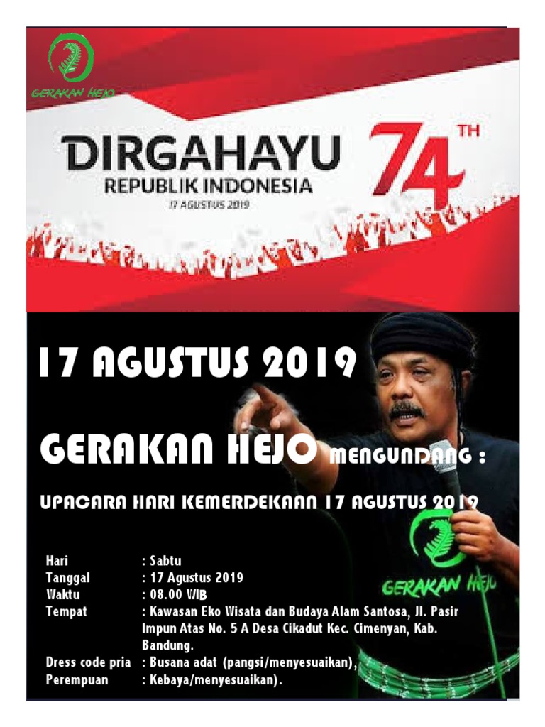 Contoh Poster Undangan Peringatan Hari Kemerdekaan