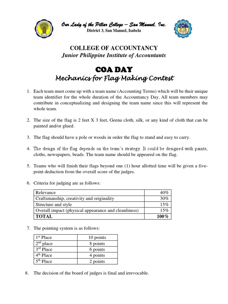 Flag Making Contest Mechanics | PDF