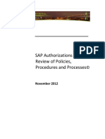 SAP Authorizations - Review of Policies, Procedures and Processes