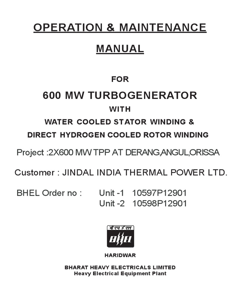 Generator Manual | PDF | Water Supply Network | Electric Generator