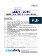 NEET Question Paper 2019 Code P2