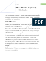 Removal of Alcohol From The Body Through Esterification