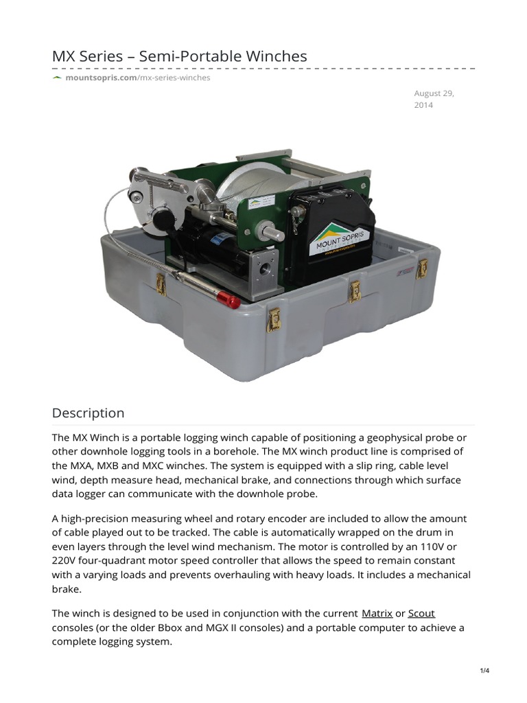 MX Series SemiPortable Winches PDF Power Inverter