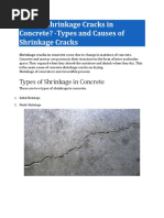 Cracks and Shrinkage On Concrete