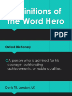 Definitions of The Word Hero