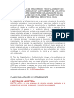 Plan de Trabajo de Capacitacion y Fortalecimiento en Administracion