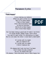 Paramore Lyrics: "Fake Happy"