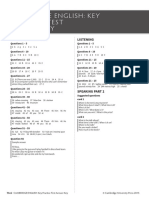 Cambridge English: Key PR Actice Test Answer Key: Reading and Writing Listening