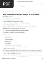 ABAP Interview Questions and Answers For Experienced