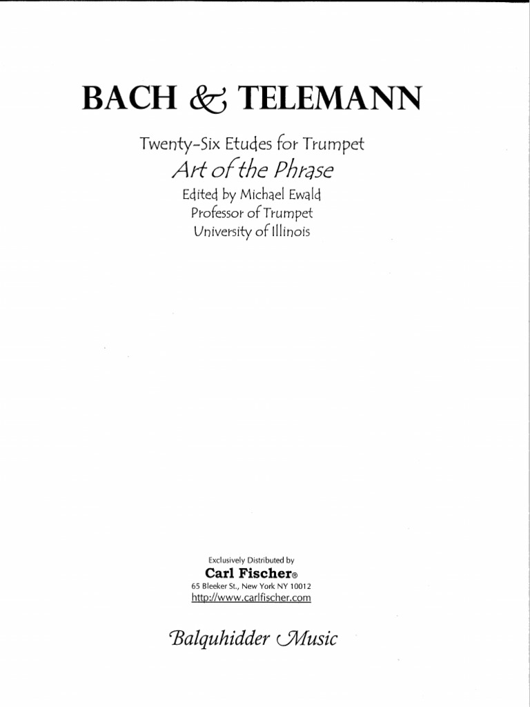 Michael Ewald Bach & Telemann (26 Etudes For Trumpet) PDF