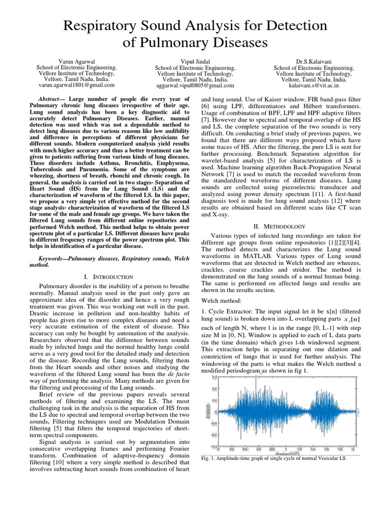 Lung Sound Analysis For Detection of Pulmonary Diseases | Download Free ...
