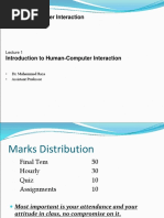 Human-Computer Interaction: - Dr. Muhammad Raza - Assistant Professor