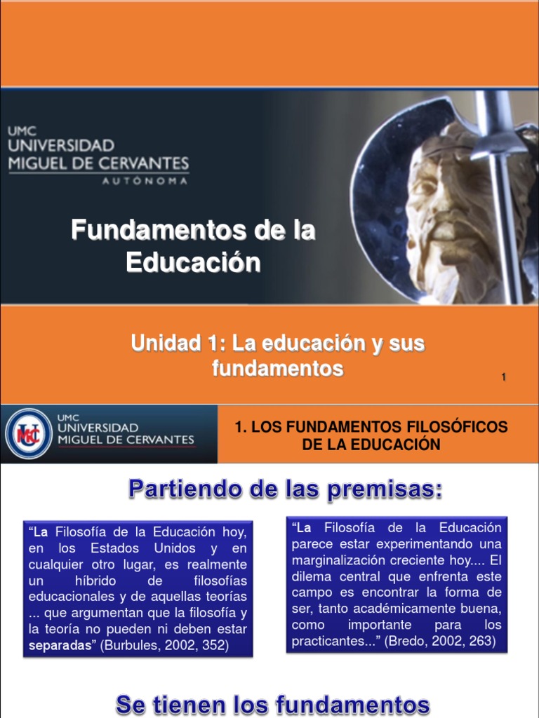 Fundamentos Filosóficos de la Educación | PDF | Filosofía de la ...