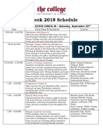 O-Week 2018 Schedule at UChicago