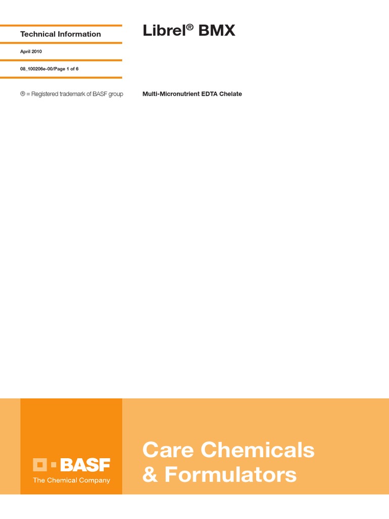BASF Tech Data Sheet Librel BMX | PDF | Ethylenediaminetetraacetic Acid ...
