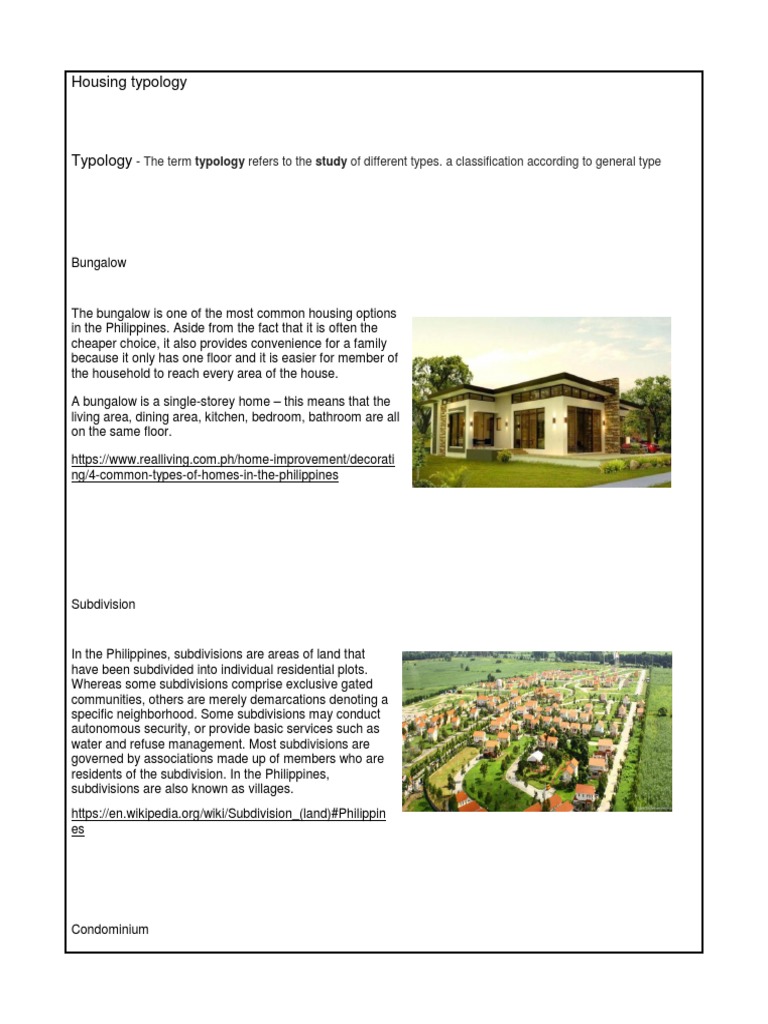 Housing Typology PDF Condominium Urban