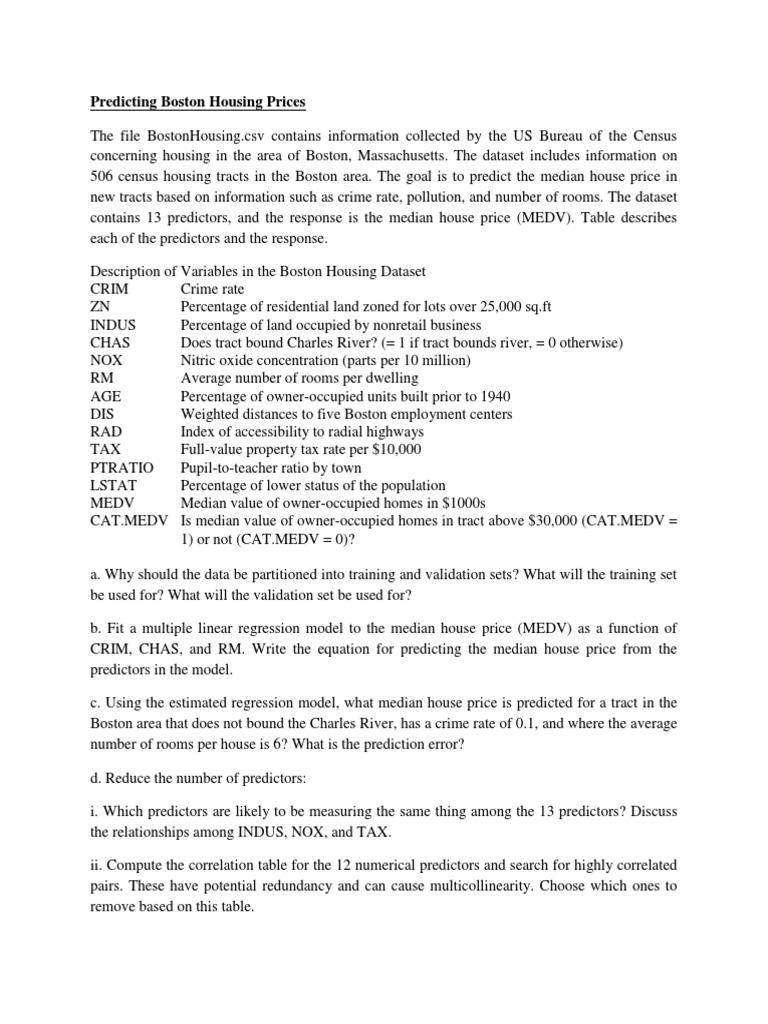 Boston Housing Price Prediction Analysis | PDF | Econometrics | Applied ...