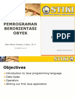 Pemrograman Berorientasi Obyek: Introduction To Java