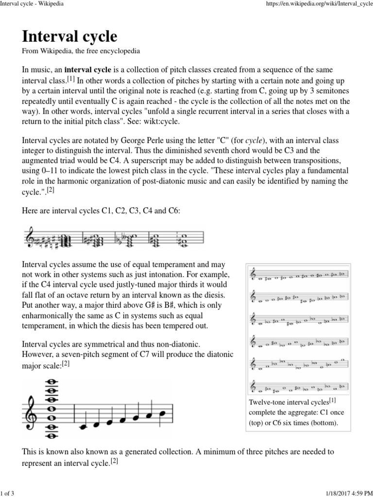 Interval Cycle - Wikipedia | PDF | Interval (Music) | Musical Compositions