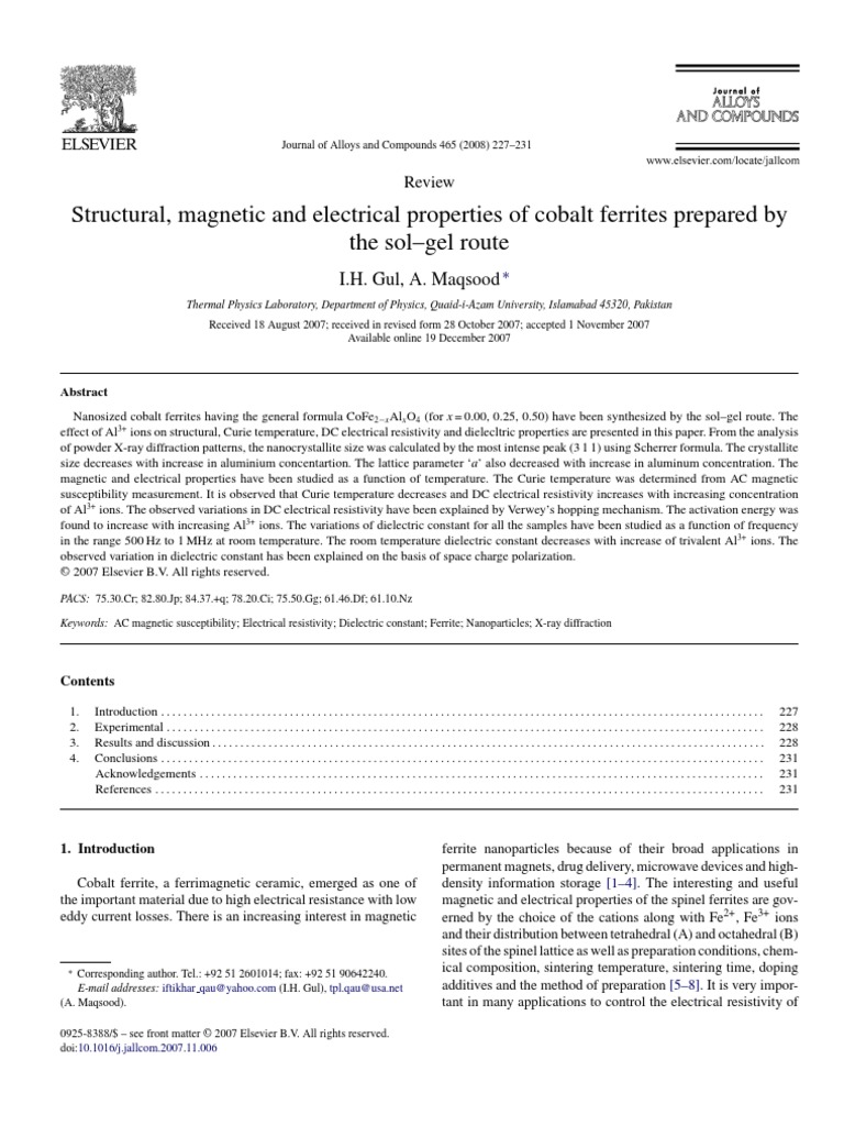 Ferrites Paper PDF PDF Dielectric Electrical Resistivity And