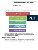 Nutrition in Plants or Nutrients in Plants For Class 7 CBSE Science PDF