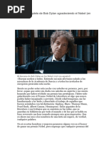 Bob Dylan. Discursos Premio Nobel de Literatura 2016.