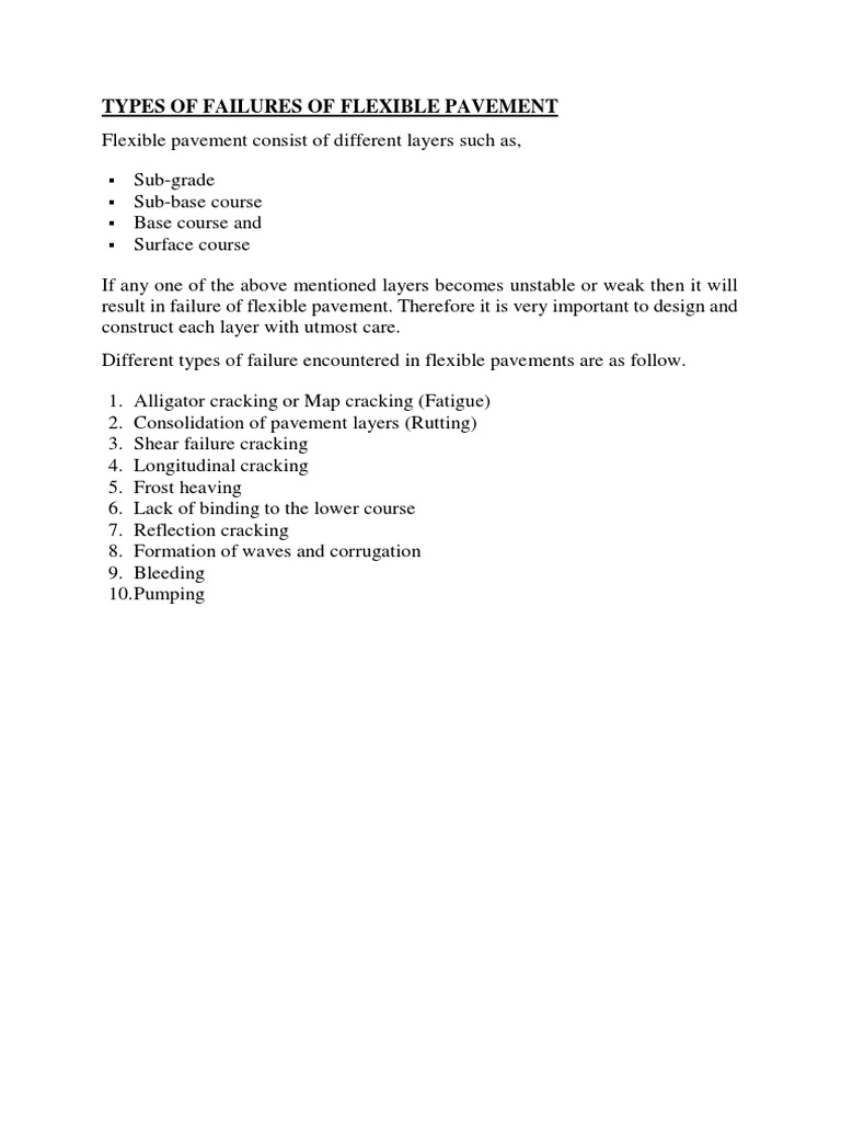 Types of Flexible Pavement Failures Explained | PDF | Road Surface ...
