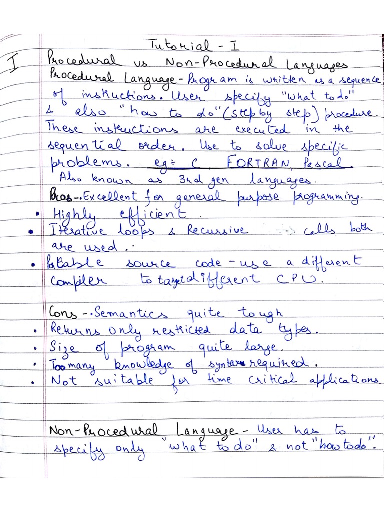Procedural Vs Non-Procedural Languages | PDF
