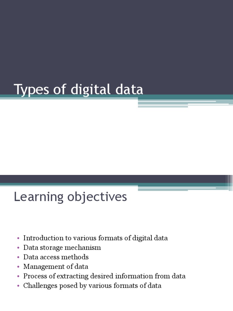 Chapter 2 - Types of Digital Data | File Format | Data Model